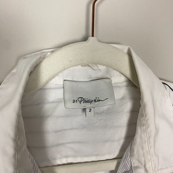 3.1 Phillip Lim Patchwork Button Pocket Blouse Sleeveless Tank Top Collared - Picture 2 of 5